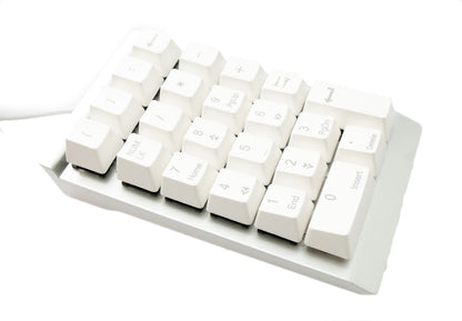 SYSTEM-S Numpad Ziffernblock 23 Tasten USB 2.0 Typ A mechanische Tastatur mit LED in Weiß