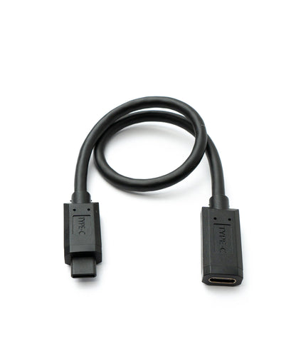 SYSTEM-S USB 3.1 Gen 2 Typ C Kabel 30 cm Stecker zu Buchse 10 Gbit/s 100W Kratz Schutz Winkel