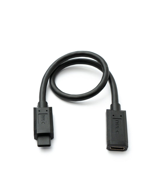 SYSTEM-S USB 3.1 Gen 2 Typ C Kabel 30 cm Stecker zu Buchse 10 Gbit/s 100W Kratz Schutz Winkel