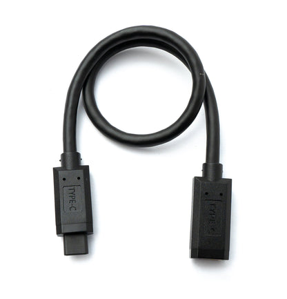 SYSTEM-S USB 3.1 Gen 2 Typ C Kabel 30 cm Stecker zu Buchse 10 Gbit/s 100W Kratz Schutz Winkel