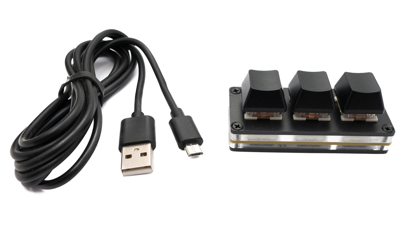 USB HID Mini Keypad 3 Tasten programmierbar mechanisch RGB LED PC Hotkeys Schwarz für osu!