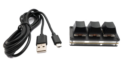 USB HID Mini Keypad 3 Tasten programmierbar mechanisch RGB LED PC Hotkeys Schwarz für osu!