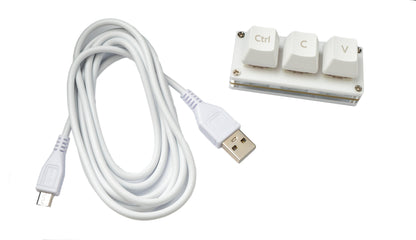 USB HID Mini Keypad 3 Tasten programmierbar mechanisch RGB LED PC Hotkeys Weiß für Copy Paste