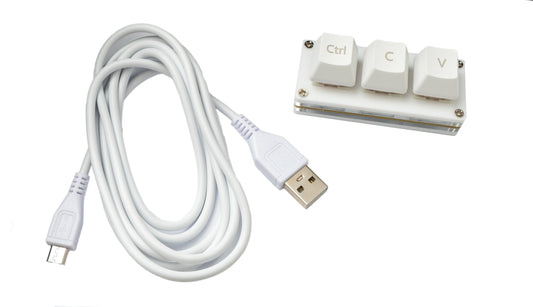 USB HID Mini Keypad 3 Tasten programmierbar mechanisch RGB LED PC Hotkeys Weiß für Copy Paste