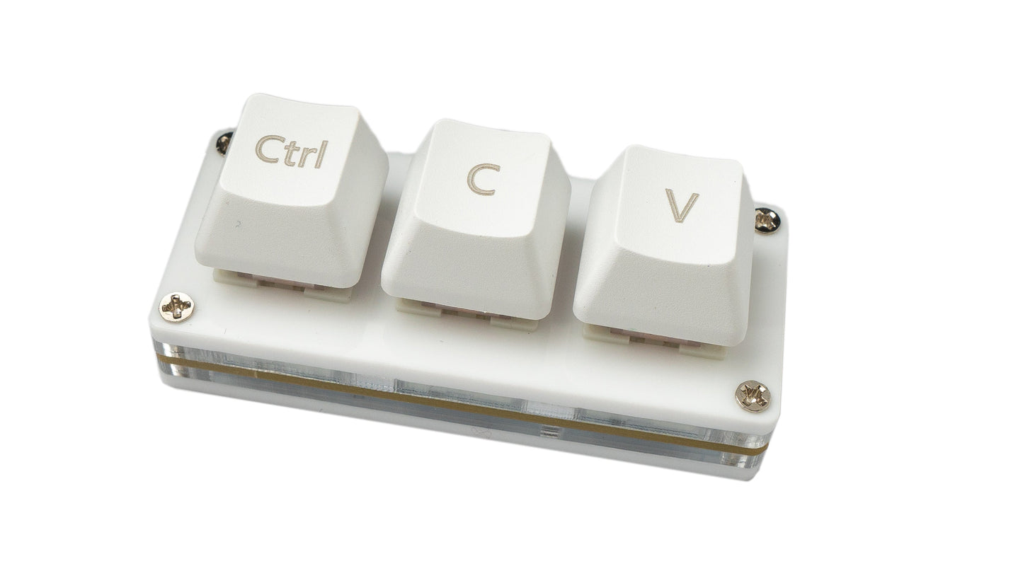 USB HID Mini Keypad 3 Tasten programmierbar mechanisch RGB LED PC Hotkeys Weiß für Copy Paste