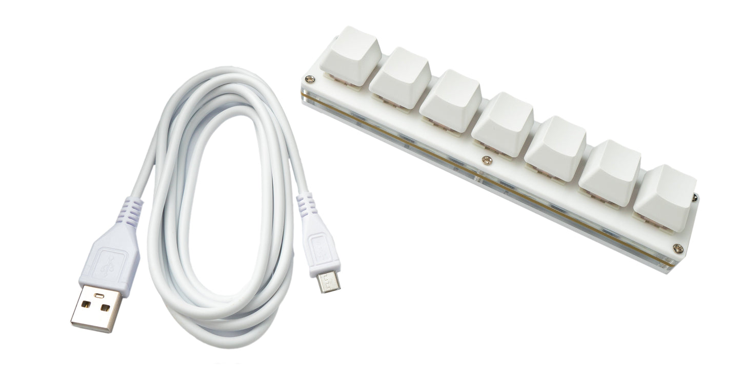 USB HID Mini Keypad 7 Tasten programmierbar mechanisch RGB LED PC Hotkeys Weiß für osu!