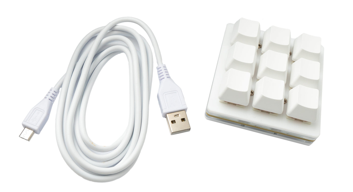 USB HID Mini Keypad 9 Tasten programmierbar mechanisch RGB LED PC Hotkeys Weiß für osu!