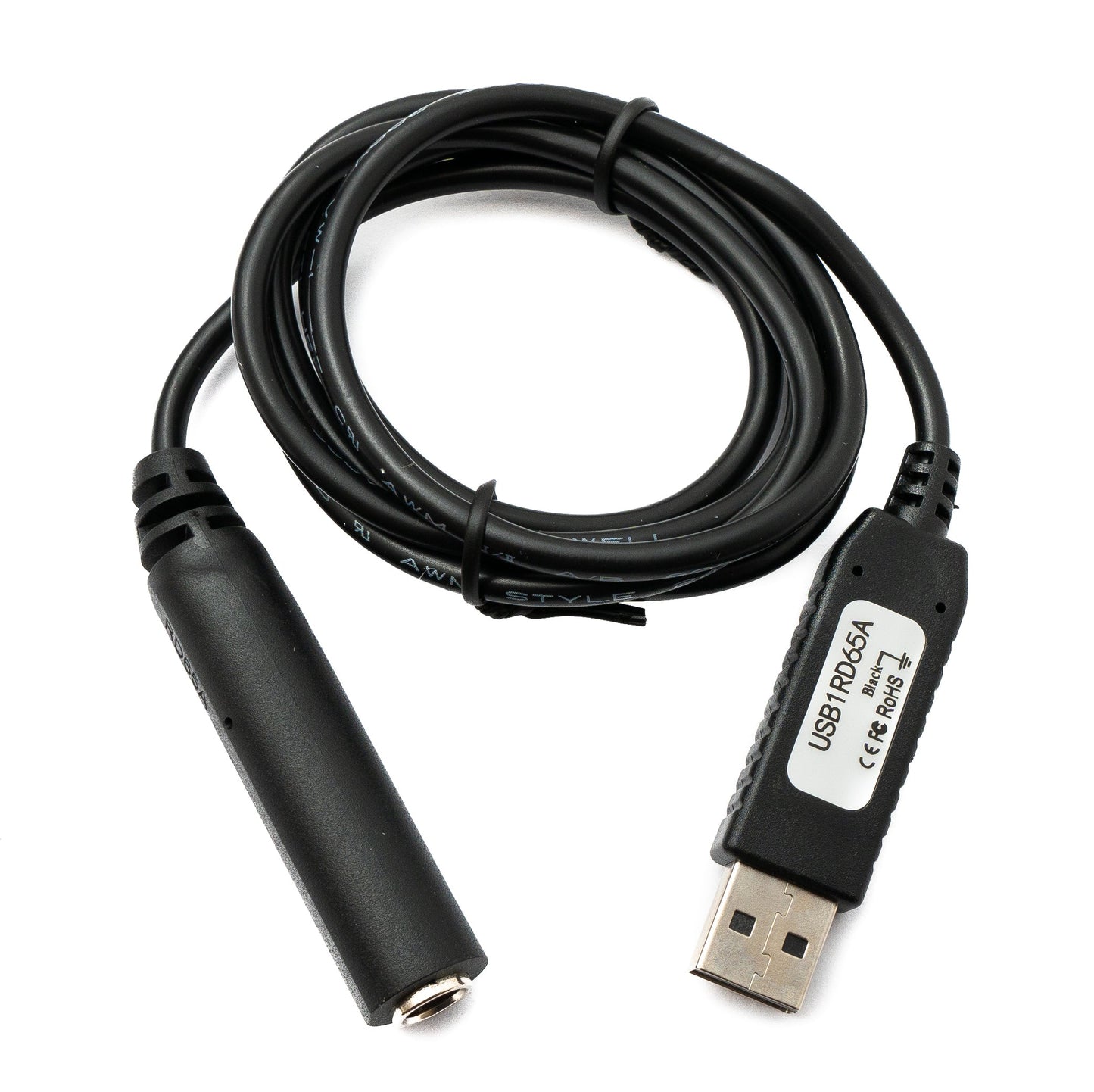 PCsensor Audio Kabel 100 cm Klinke 6,35 mm 2 polig Buchse zu USB 2.0 Typ A Stecker AUX in Schwarz