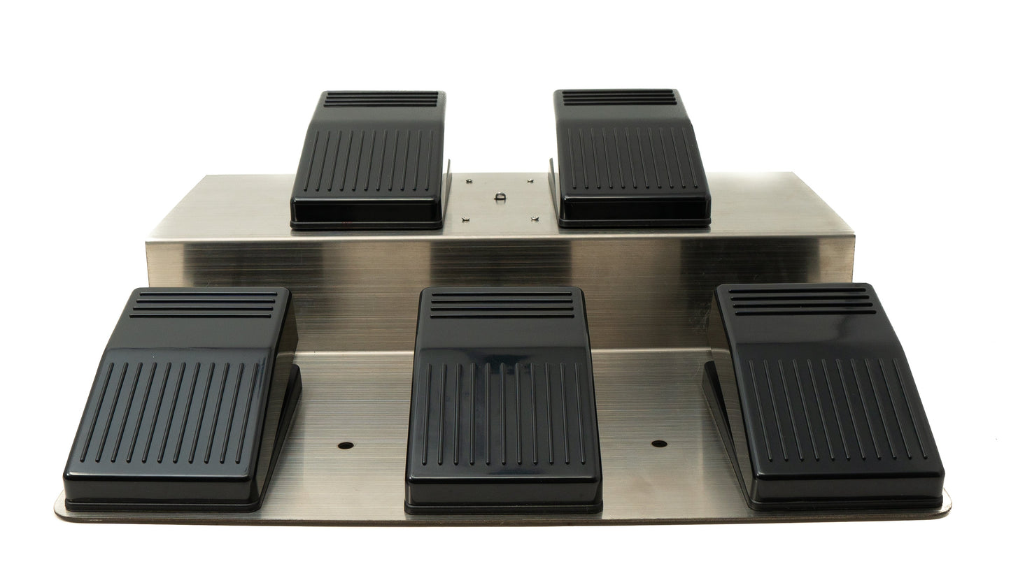 PCsensor USB Fußpedal 5 mechanische Tasten Typ A Fuß Pedal für PC Hotkeys in Grau Schwarz