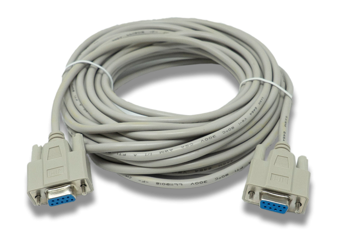 SYSTEM-S D Sub Nullmodem Kabel 10 m 9 Pin Buchse zu Buchse RS232 DB9 Adapter in Grau