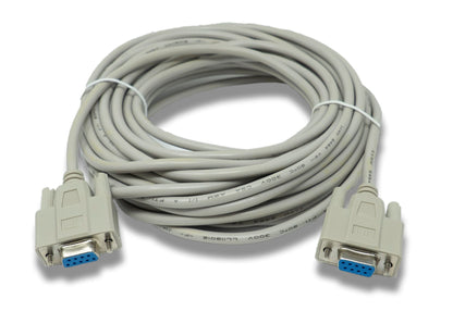 SYSTEM-S D Sub Nullmodem Kabel 10 m 9 Pin Buchse zu Buchse RS232 DB9 Adapter in Grau