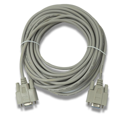 SYSTEM-S D Sub Nullmodem Kabel 10 m 9 Pin Buchse zu Buchse RS232 DB9 Adapter in Grau