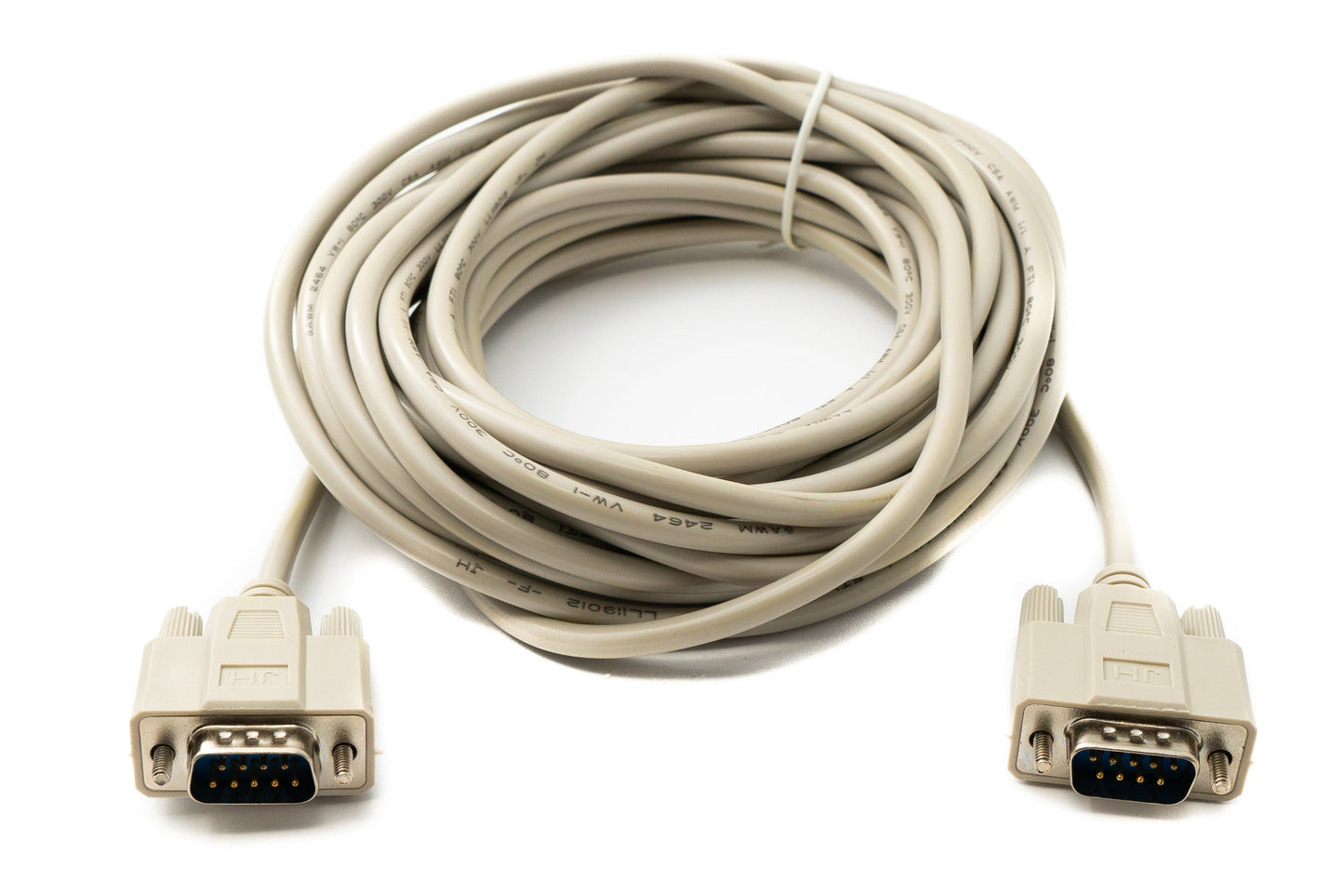 SYSTEM-S D Sub Kabel 10 m 9 Pin Stecker zu Stecker RS232 DB9 in Grau