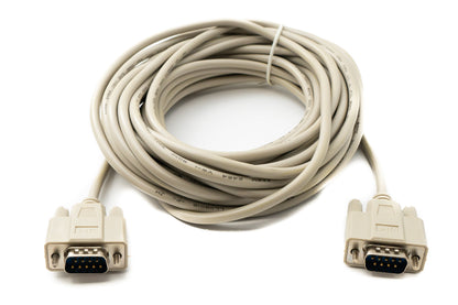 SYSTEM-S D Sub Kabel 10 m 9 Pin Stecker zu Stecker RS232 DB9 in Grau