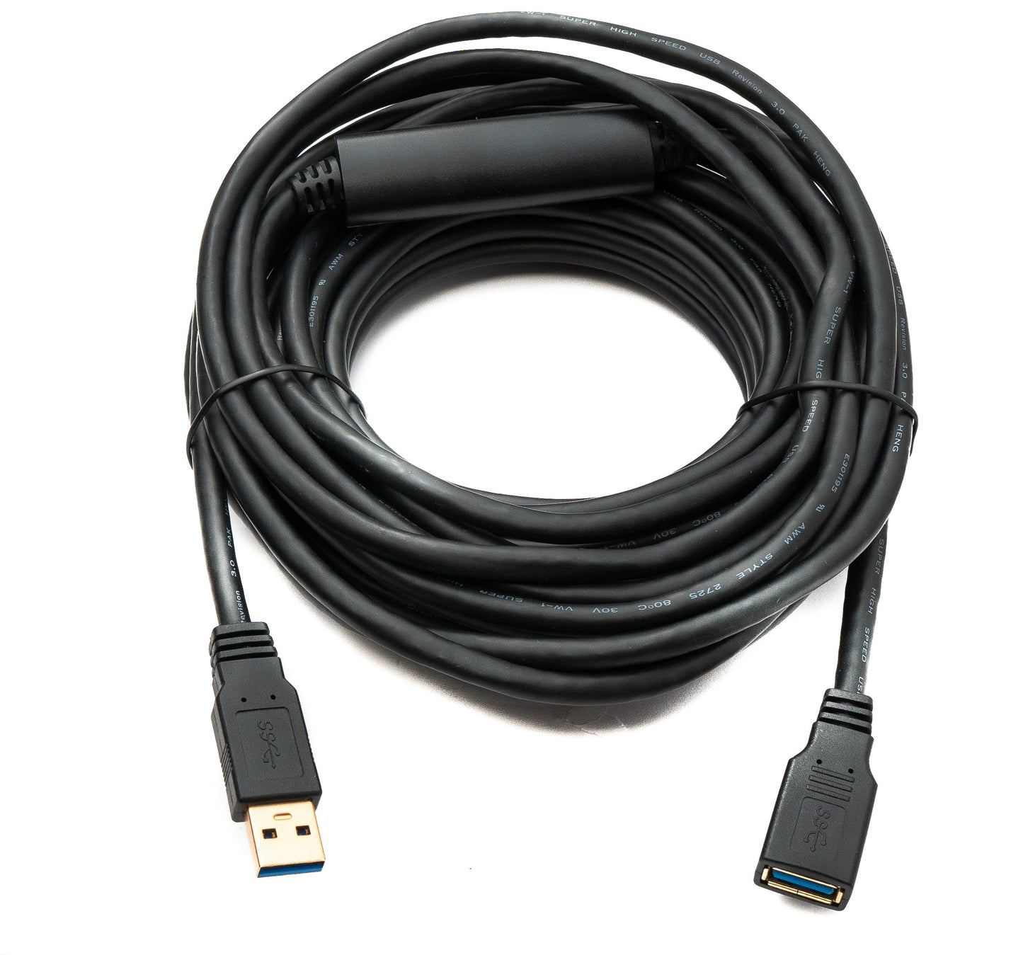 SYSTEM-S USB 3.0 Kabel 10 m Typ C Stecker zu Buchse 5 Gbit/s in Schwarz
