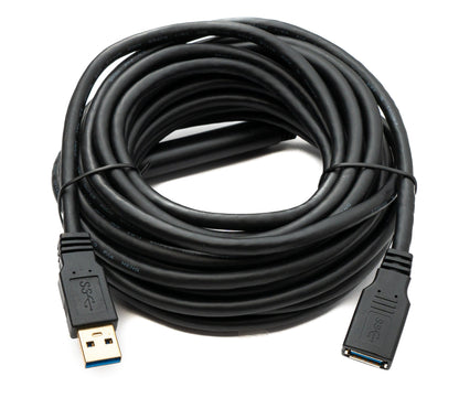 SYSTEM-S USB 3.0 Kabel 8 m Typ C Stecker zu Buchse 5 Gbit/s in Schwarz