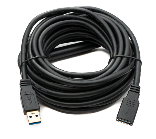 SYSTEM-S USB 3.0 Kabel 8 m Typ C Stecker zu Buchse 5 Gbit/s in Schwarz