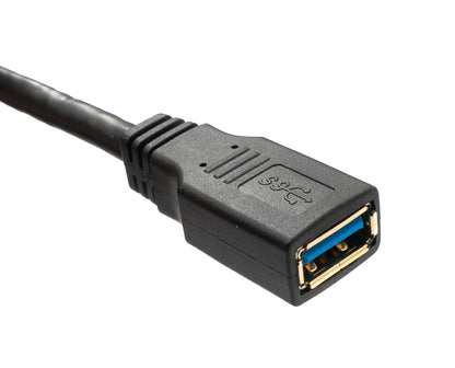 SYSTEM-S USB 3.0 Kabel 8 m Typ C Stecker zu Buchse 5 Gbit/s in Schwarz
