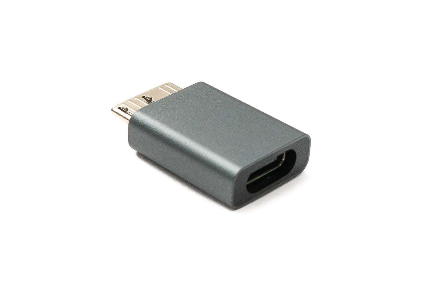 SYSTEM-S USB 3.0 Adapter Micro B Male to 3.1 C Female Cable 5 Gbit/s 100W in Gray