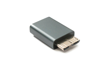 SYSTEM-S USB 3.0 Adapter Micro B Male to 3.1 C Female Cable 5 Gbit/s 100W in Gray