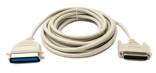 SYSTEM-S D Sub Kabel 5 m 25 Pin Stecker zu 36 Pin Buchse DB25 CN36 in Grau
