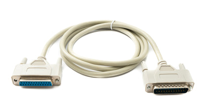 SYSTEM-S D Sub Kabel 150 cm 25 Pin Stecker zu Buchse RS530 DB25 in Grau