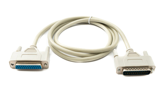 SYSTEM-S D Sub Kabel 150 cm 25 Pin Stecker zu Buchse RS530 DB25 in Grau