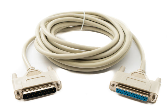 SYSTEM-S D Sub Kabel 3 m 25 Pin Stecker zu Buchse RS530 DB25 in Grau