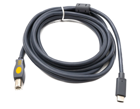 SYSTEM-S USB 3.1 Typ C Kabel 3 m Stecker zu 2.0 Typ B Stecker in Grau
