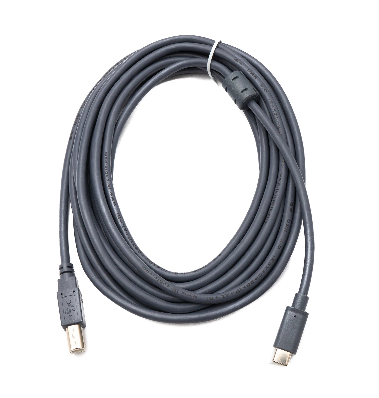 SYSTEM-S USB 3.1 Typ C Kabel 5 m Stecker zu 2.0 Typ B Stecker in Grau
