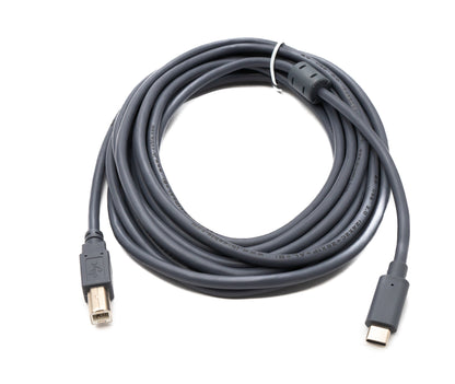 SYSTEM-S USB 3.1 Typ C Kabel 5 m Stecker zu 2.0 Typ B Stecker in Grau
