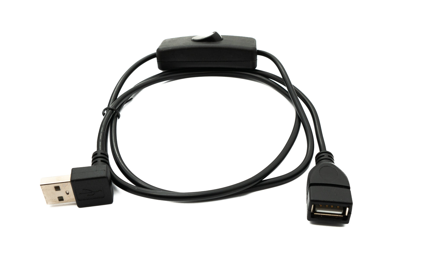 SYSTEM-S USB 2.0 Kabel 100 cm Typ A Stecker zu Buchse Schalter Winkel Down Angled