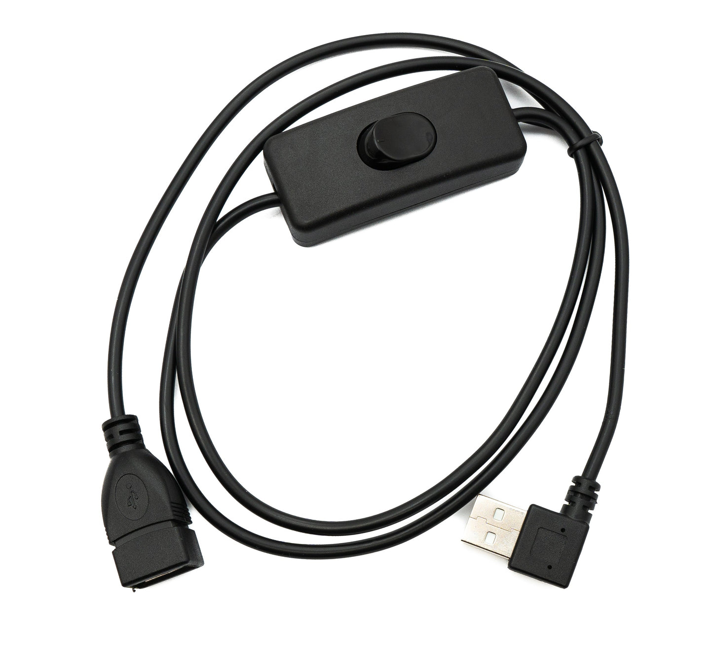 SYSTEM-S USB 2.0 Kabel 100 cm Typ A Stecker zu Buchse Schalter Winkel Left Angled