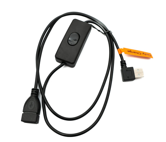SYSTEM-S USB 2.0 Kabel 100 cm Typ A Stecker zu Buchse Schalter Winkel Right Angled