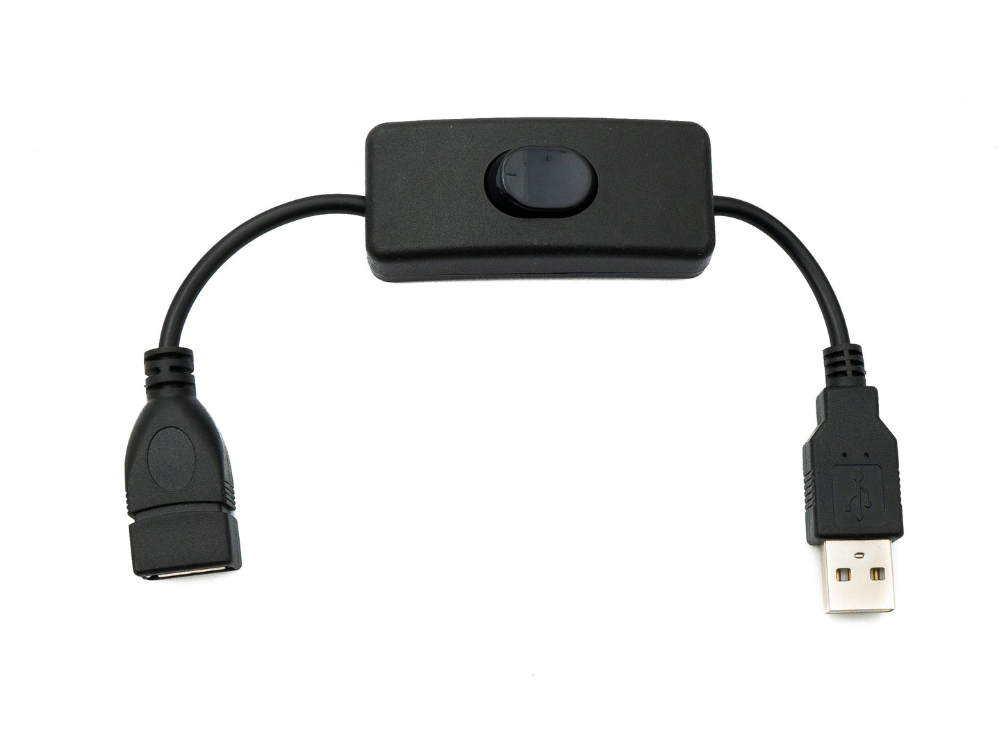 SYSTEM-S USB 2.0 cable 20 cm Type A male to female switch in black