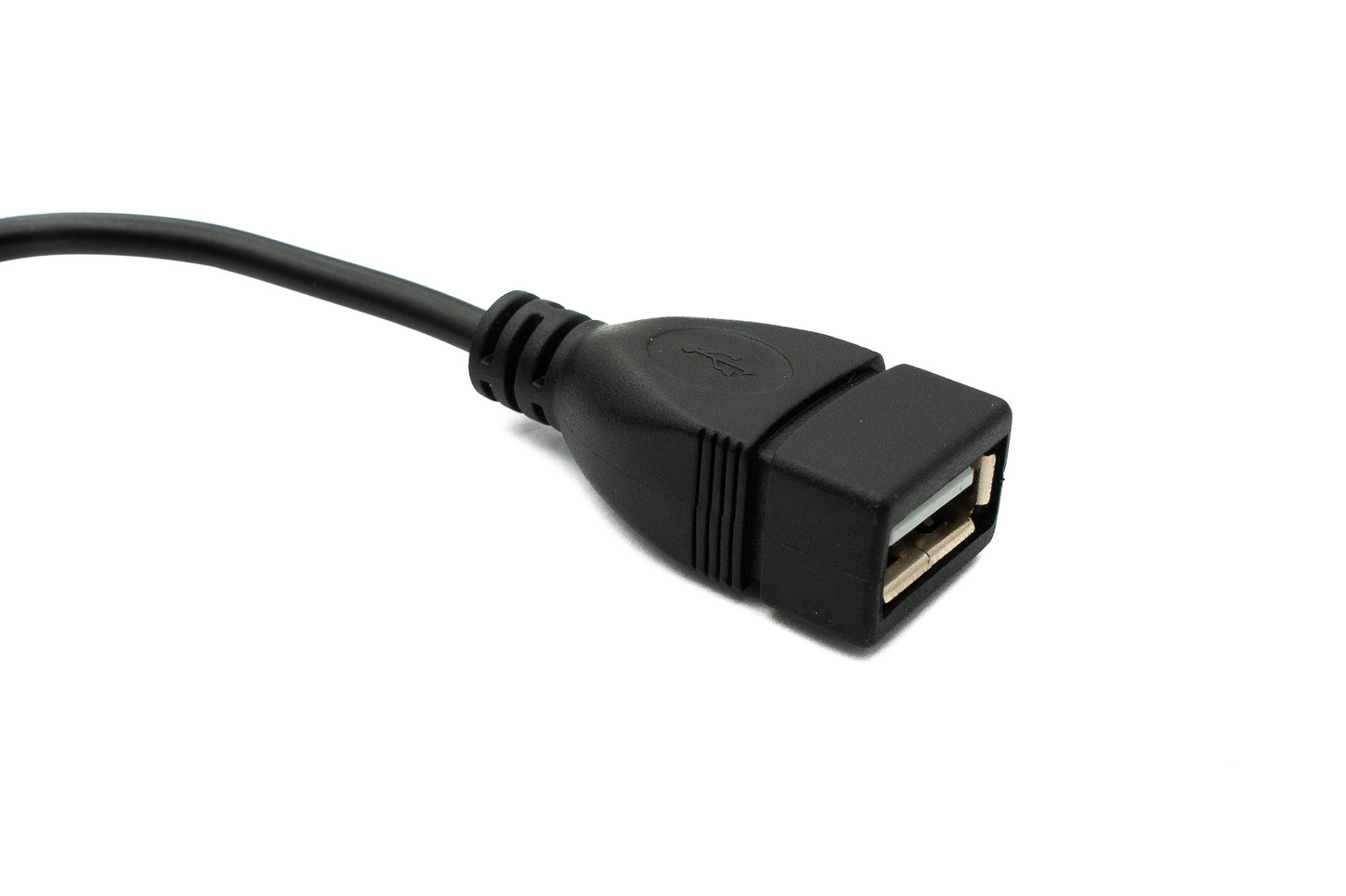 SYSTEM-S USB 2.0 Kabel 20 cm Typ A Stecker zu Buchse Schalter in Schwarz