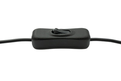 SYSTEM-S USB 2.0 Kabel 20 cm Typ A Stecker zu Buchse Schalter in Schwarz
