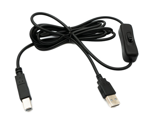 SYSTEM-S USB 2.0 cable 2 m type B male to A male switch in black 