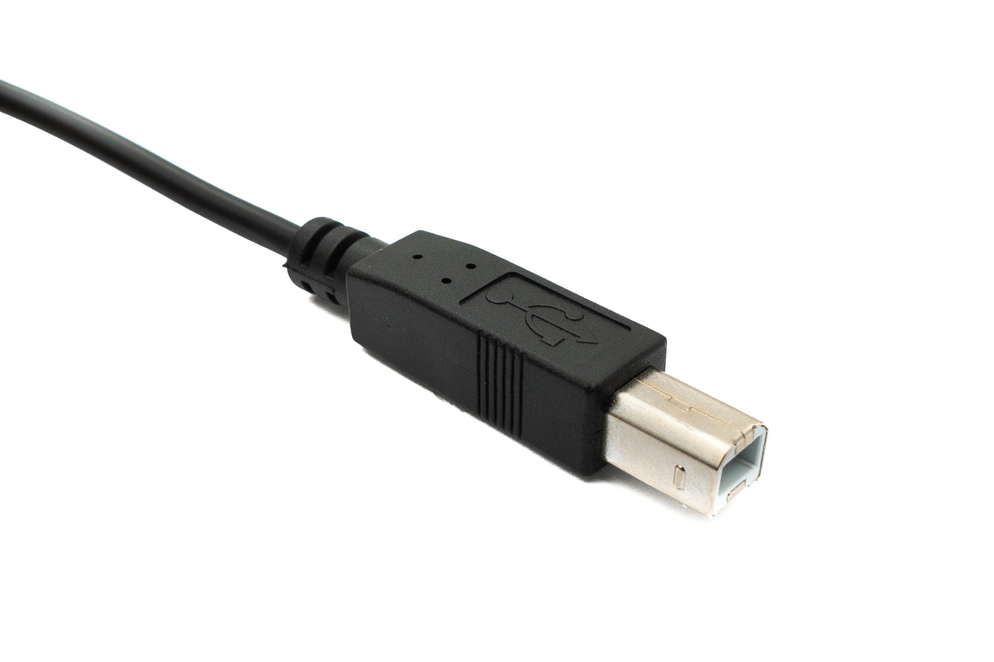 SYSTEM-S USB 2.0 Kabel 2 m Typ B Stecker zu A Stecker Schalter in Schwarz
