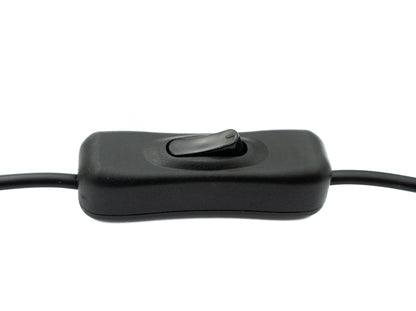 SYSTEM-S USB 2.0 Kabel 2 m Typ B Stecker zu A Stecker Schalter in Schwarz
