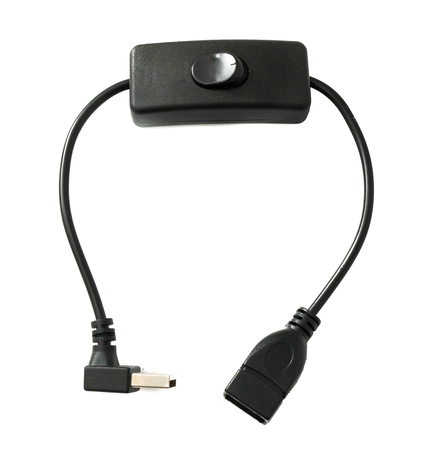 SYSTEM-S USB 2.0 Kabel 30 cm Typ A Stecker zu Buchse Schalter Winkel Down Angled