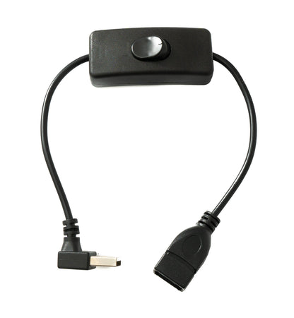 SYSTEM-S USB 2.0 Kabel 30 cm Typ A Stecker zu Buchse Schalter Winkel Down Angled