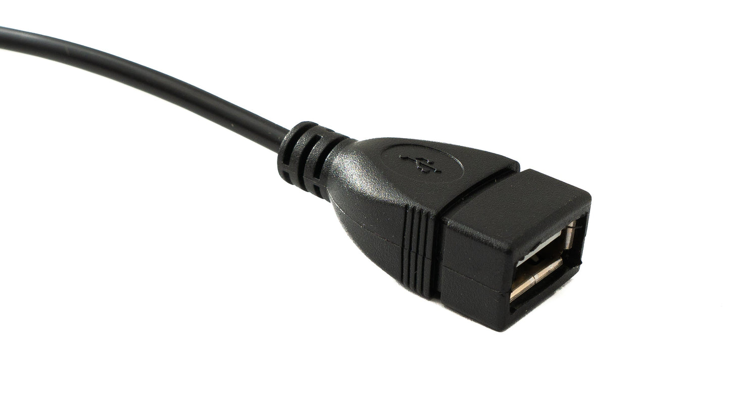 SYSTEM-S USB 2.0 Kabel 30 cm Typ A Stecker zu Buchse Schalter Winkel Left Angled