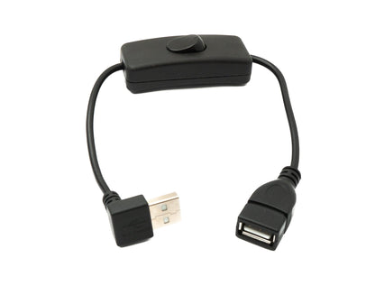 SYSTEM-S USB 2.0 cable 30 cm type A male to female switch angle up angled 