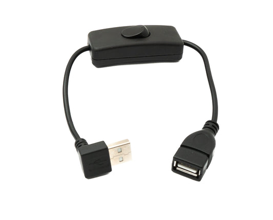 SYSTEM-S USB 2.0 Kabel 30 cm Typ A Stecker zu Buchse Schalter Winkel Up Angled