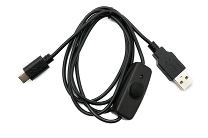 SYSTEM-S USB 3.1 Kabel 120 cm Typ C Stecker zu 2.0 A Stecker Schalter in Schwarz