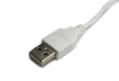 SYSTEM-S USB 3.1 Kabel 120 cm Typ C Stecker zu 2.0 A Stecker Schalter in Weiß