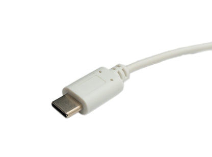 SYSTEM-S USB 3.1 Kabel 120 cm Typ C Stecker zu 2.0 A Stecker Schalter in Weiß