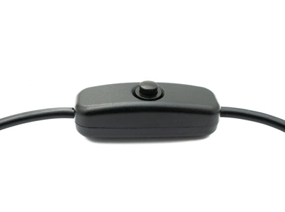 SYSTEM-S USB 2.0 Kabel 30 cm Micro B Stecker zu Buchse Schalter in Schwarz