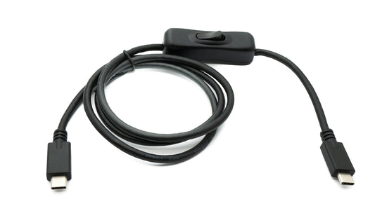 SYSTEM-S USB 3.1 Gen 2 Kabel 100 cm Typ C Stecker zu Stecker 100 W Schalter PD E Marker Chip
